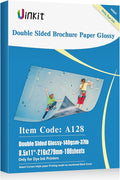 Uinkit 100 sheets Brochure Paper Glossy Double Sided 8.5x11 Inkjet 37lb 140gsm Dye ink Thin Photo Picture Flyer Calendar Magazine CD Cover letter