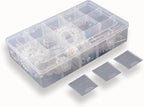 2 Pack Plastic Small Crafts Storage Boxes with Adjustable Dividers (15 Grid)