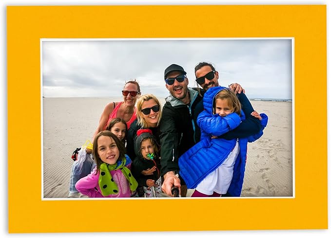 8x10 Mat Bevel Cut for 5x8 Photos - Acid Free Golden Orange Precut Matboard - For Pictures, Photos, Framing - 4-ply Thickness