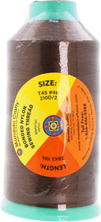 Mandala Crafts Bonded Nylon Thread - Russet Brown Heavy Duty Sewing Threads - 2843 YDs Size 46 210D T45 Tex 45 for Leather, Jeans, Weaving, Outdoor, Marine, Upholstery