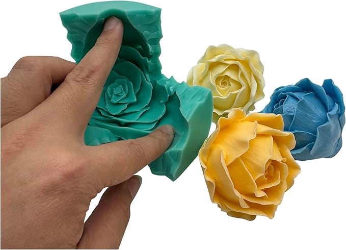 3D Rose Flower Soap Candle Wax Mold Resin Epoxy Decorated Craft Silicone Molds Chocolate Mousse Cake Mould