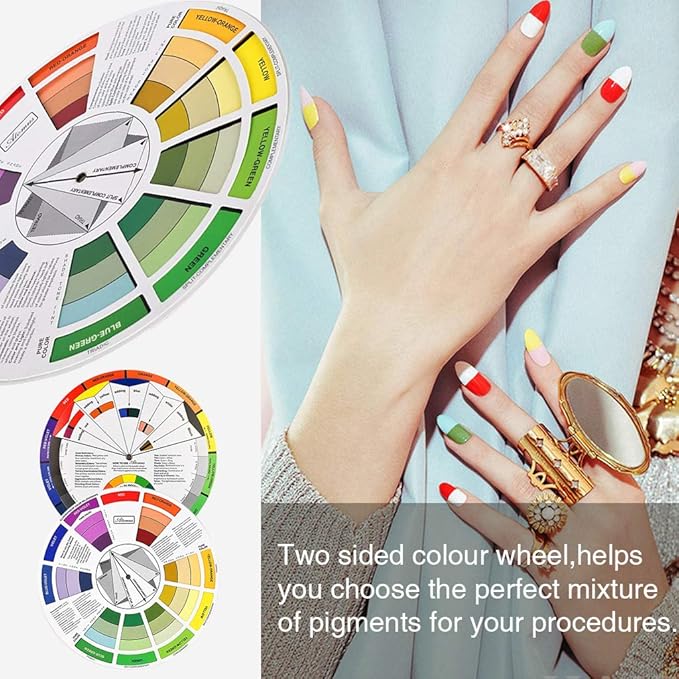 Pocket Color Wheel, Paint Mixing Learning Guide Art Class Teaching Tool for Makeup Blending Board Chart Color Mixed Guide Mix Colors