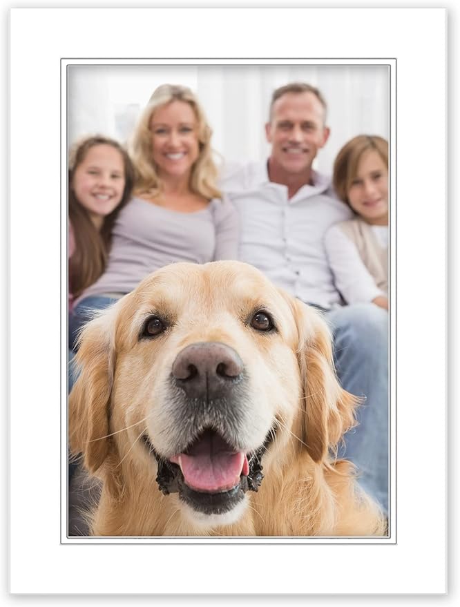 12x16 Mat for 8x10 Photo - Precut White on White Double Mat Picture Matboard for Frames Measuring 12 x 16 Inches - Bevel Cut Matte to Display Art Measuring 8 x 10 Inches - Acid Free ONE MAT