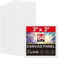 ESRICH 3x3IN Small Canvases for Painting, 64 Pack Mini Canvas Boards Cotton Painting Canvas Primed Acid Free Mini Blank Canvas Panels for Oil Paint,Watercolor,Acrylic Paint,Gouache&Tempera.