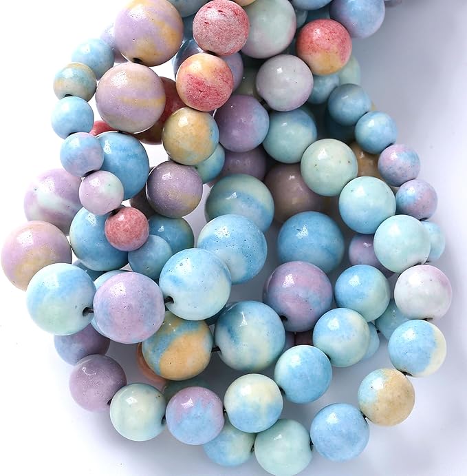 12mm 32pcs Natural Alxa Rainbow Stone Beads for Jewelry Making Energy Healing Power Stone Beads DIY Bracelet Necklace Accessories 15"