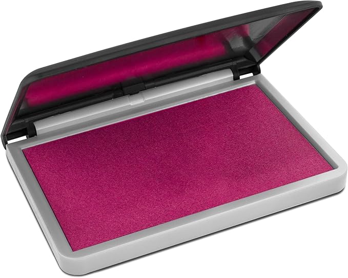 MaxMark Large Premium Magenta Purple Ink Stamp Pad -2-3/4" by 4-1/4" - Premium Quality Felt Pad