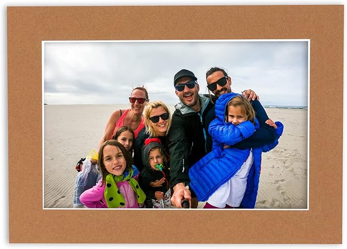 6x8 Mat for 8x10 Frame - Precut Mat Board Acid-Free Brown 6x8 Photo Matte Made to Fit a 8x10 Picture Frame, Premium Matboard for Family Photos, Show Kits, Art, Picture Framing, Pack of 10 Mats