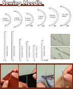 BAGERLA Heavy Duty Sewing Kit, 48pcs Needle and Thread Kit with Upholstery Thread Needles Sewing Awl Seam Ripper, Upholstery Repair Sewing Kit for Car Seats Carpets Shoes Backpacks DIY Crafting