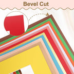 Picture Mats, 8 x 10 for 5 x 7 Pictures Acid Free White Core Bevel Cut Frame Mattes for Display Art Measuring, Green