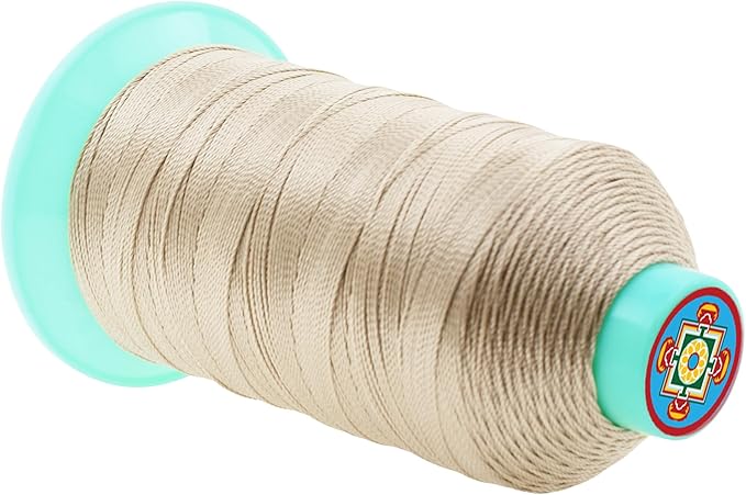 Mandala Crafts Bonded Nylon Thread Cream Heavy Duty Sewing Threads - 800 YDs Size 277 840D T270 Tex 270 Thread for Leather Jeans Weaving Outdoor Marine Upholstery Threads