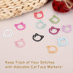 PATIKIL Cat Crochet Stitch Markers, 12 Pack Stitch Marker for Knitting Crocheting Supplies Cute Metal Spiral Knit Clip Ring Counters for Crochet Yarn DIY Crafts, Purple