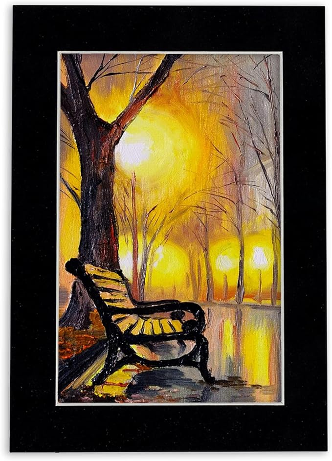 8x10 Mat Bevel Cut for 5x8 Photos - Acid Free Black Suede Precut Matboard - For Pictures, Photos, Framing - 4-ply Thickness