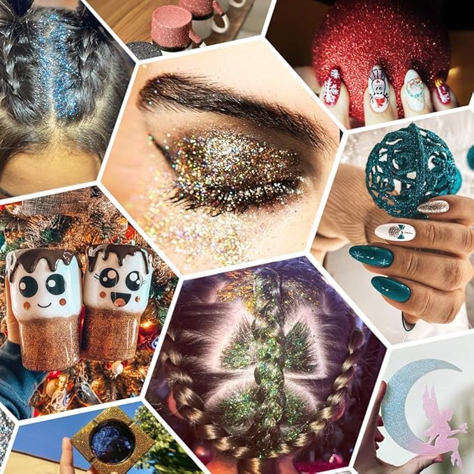 High Capacity 260g Iridescent Fine Glitter,Shaker Bottle Fine Glitter for Epoxy Resin DIY Craft,Rainbow Fine Glitter for Nail Art Face Body Glitter Tumbler Making (IRI Green)