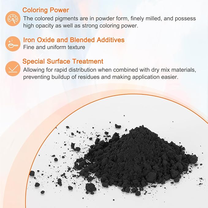 HARFINGTON Iron Oxide Powder Concrete Pigment 500 Mesh 3.5oz (100g) Iron Oxide Grout Pigment for Pastel Tile Paint Concrete Cement, Carbon Black