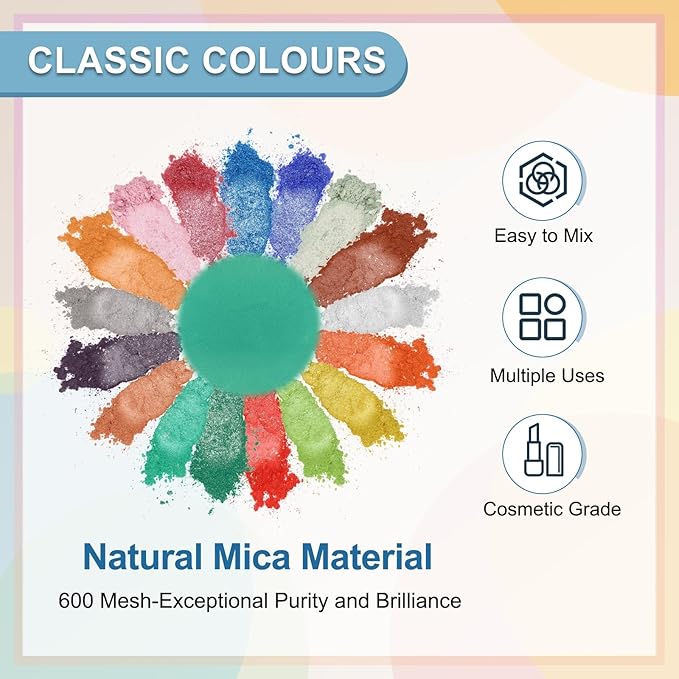 uxcell 10g/0.35oz Cosmetic Grade Mica Powder, 600 Mesh Mica Powder Natural Resin Epoxy Pigment Powders for Casting Resin, Candle Dye, DIY Nail Polish and Lip Gloss, Dark Green