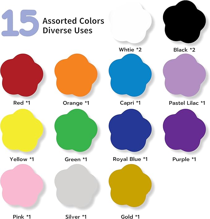 QuuCut Heat Transfer Vinyl Bundle: 15 Pack 12" x 10" Sheets, Rainbow HTV, 13 Assorted Full Matte Color Iron on Vinyl for T-Shirts, Cricut & Silhouette - Easy to Cut & Weed
