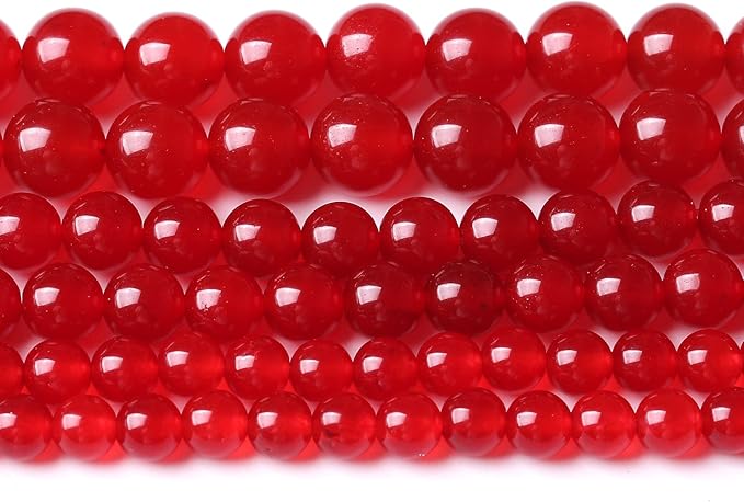36PCS 10MM Red Chalcedony Beads Energy Healing Beads for DIY Jewelry Bracelet Necklace Making for Jewelry Making 15Inch