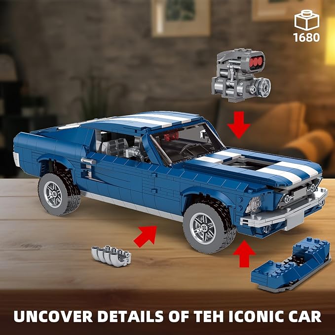 Creater Expert GT 1976 Building Blocks Toys - Compatible with Lego Car Adults Challenging, Advanced Collector's Car Model, Home and Office Display, Collectible Gift for Adults and Teens