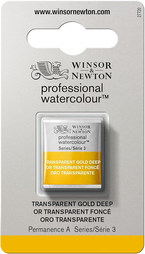 Winsor & Newton Professional Water Colour Paint, Half Pan, Quinacridone Gold