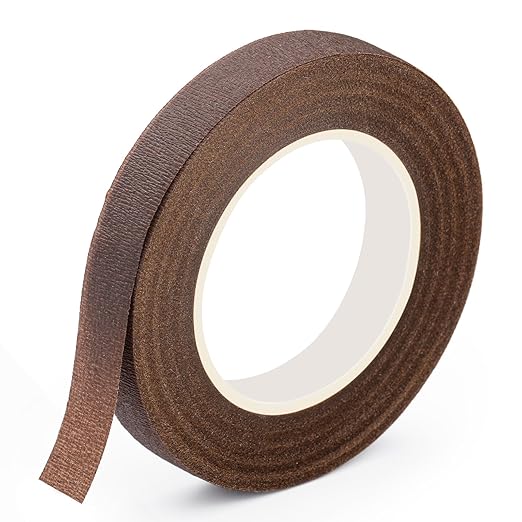 Floral Tape, 1/2inch Flower Tape, Flower Tape for Bouquet Stem Wrap Floral Arranging Craft Projects Corsages, Wedding Bouquet (Brown)