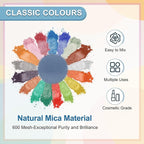 uxcell 10g/0.35oz Cosmetic Grade Mica Powder, 600 Mesh Mica Powder Natural Resin Epoxy Pigment Powders for Casting Resin, Candle Dye, DIY Nail Polish and Lip Gloss, Light Blue
