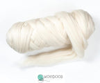 Natural Wool Bulk roving, 4 lb. Best Wool for Spinning, arm Knitting, Felting, Chunky Blankets and Tapestry. Natural Colors, un-Dyed. (Ecru, 4 lb)