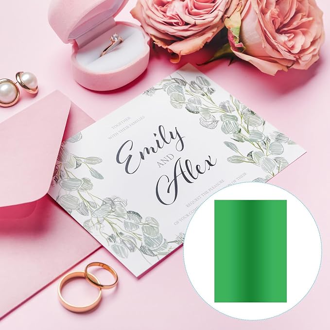 PATIKIL 11.7x8.3" Hot Stamping Foil Paper Sheet, 20 Sheets A4 Heat Transfer Hot Stamping Paper Foil for Leather DIY Logo Decor Craft Gift Package Scrapbook Card, Green