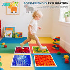 Liquid Sensory Floor Tiles for Kids Ages 3+, 12" Textured Step-On Tiles with Non-Slip Base, Interactive Color-Flow, Assorted Colors, Sensory Path Starter Set (4-Pack)