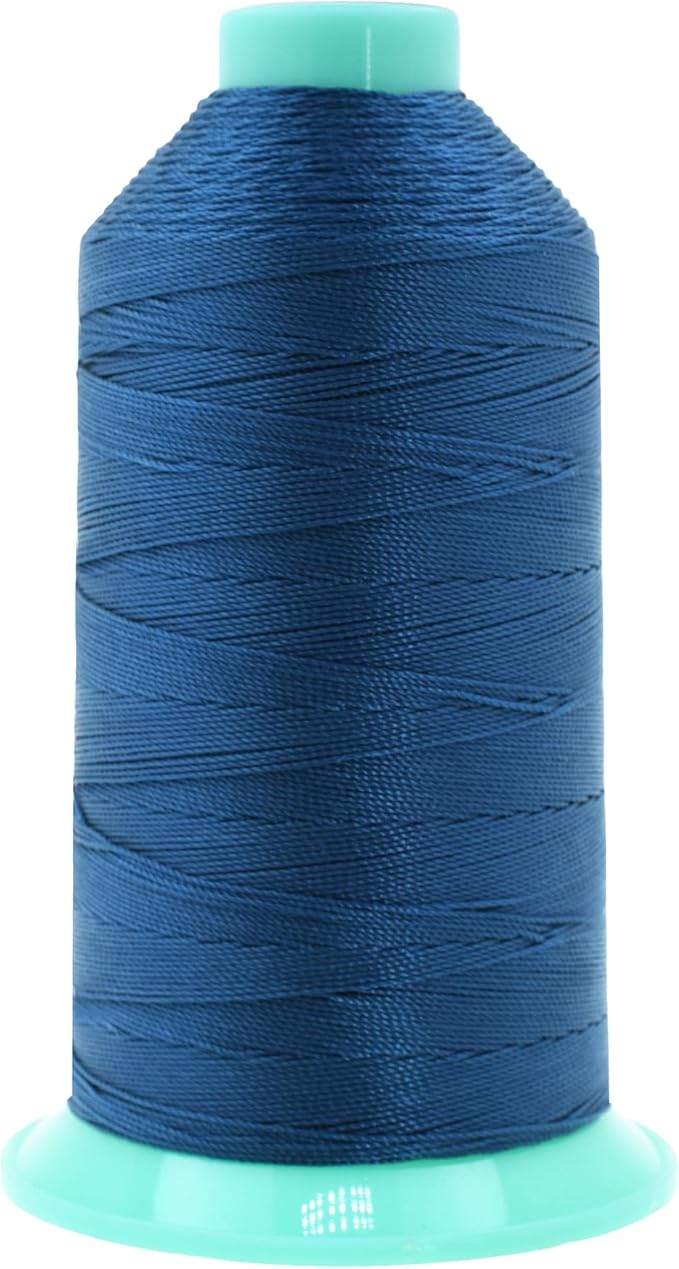 Mandala Crafts Bonded Nylon Thread Airforce Blue Heavy Duty Sewing Threads - 415 YDs Size 346 210D T350 Tex 350 Thread for Leather Jeans Weaving Outdoor Marine Upholstery Threads