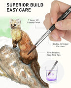 Nicpro Kolinsky Sable Watercolor Brushes, 10PCS Professional Sable Paint Brush Set with Nylon Holder for Watercolor Acrylic Gouache Inks Painting with Flat, Round Pointed, Cat's Tongue Oval Wash