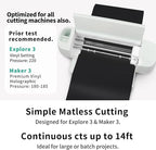 TECKWRAP Smart Permanent Vinyl, (13in x 14ft) - Adhesive Craft Vinyl - Matless Cutting & Easy to Apply for DIY Decal Projects with Maker 3 / Explore 3 Machines, Matte White