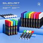 SILENART Red Chalk Markers 2 Pack - Red Dry Erase Markers Pen - Liquid Chalk Markers for Chalkboard, Window, Glass, Mirror, Blackboard