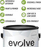 EVOLVE Paint & Primer: Environment-friendly, Eggshell with One-coat Coverage for Interior & Exterior surfaces (Cloud White, 1-Gallon)