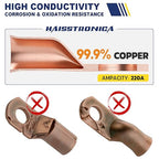 haisstronica 10pcs 1 AWG - 1/2" (M12) Tinned Copper Battery Lugs, Heavy Duty Copper Wire Lugs with 10pcs 3:1 Adhesive Heat Shrink Tubing, 1 Gauge Wire Lugs, Tinned Copper Battery Cable Ends