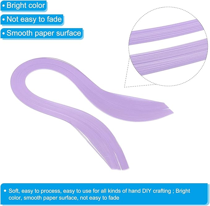 PATIKIL Quilling Strips Paper 600pcs 1.5mm 39cm Origami Paper Quilling Kits for Art DIY Hand Craft Christmas, Light Purple