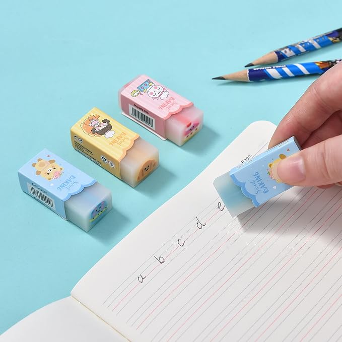 18 Pack Dessert Erasers for Kids, Kawaii for Students, Jelly for School Supplies Prize Gifts Party Favors