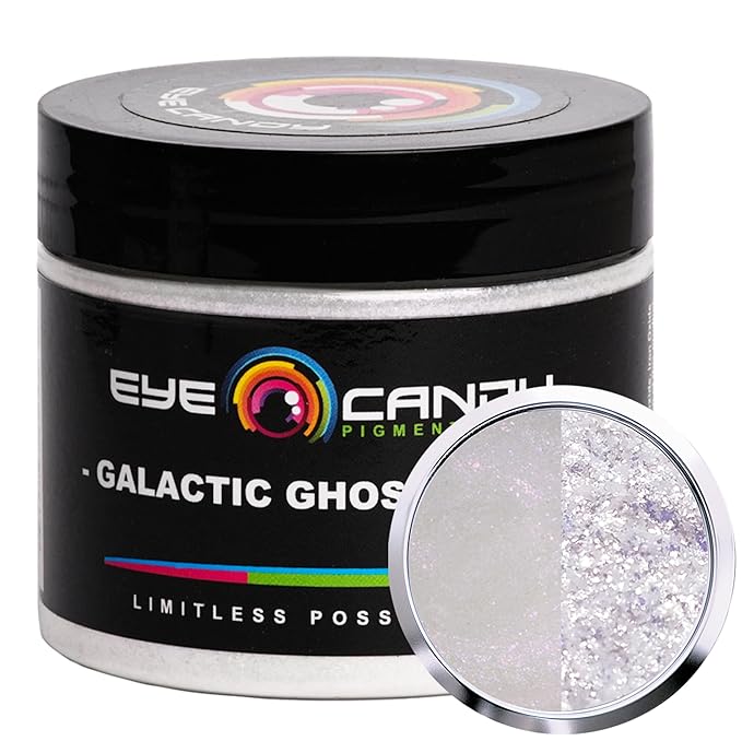 Eye Candy Pigments Premium Ghost Mica Powder - Galactic Ghost Violet (50gr) - for Epoxy, Resin, Soap, Paint, Woodworking, Acrylic Pouring, Bath Bombs, Fishing Lures - DIY Arts and Crafts Additive