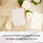 Puremigo 120 Pack Luxury Pre-Folded Vellum Jackets for 5x7 Invitations - Vellum Paper 5x7 Jackets - 115GSM Wedding Invitations Wraps - Transparent