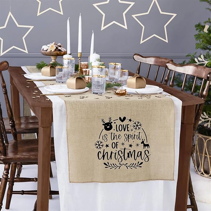 JAJADO Self Adhesive Christmas Silk Screen Stencils 9 Pcs, Winter Holiday Xmas Screen Print Transfers Chalk Mesh Stencils for Painting on Wood, Fabric, Glass, Pillow, Card, DIY Christmas Decoratio