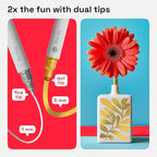 ARTISTRO 2 Gold&Silver Dual-Tip Acrylic Paint Pens - Multisurface Markers for Glass, Rock, Fabric, Wood, Plastic & More - 5mm Dot + 1mm Fine Tips