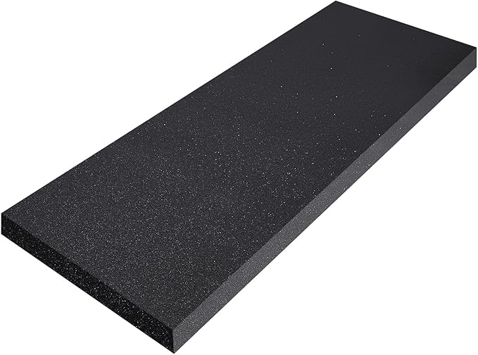 Amylove Polyurethane Foam 24" x 72" High Density Cushion Upholstery Foam Sheet for Seat Replacement DIY Projects Chairs Headboards Sofas Home(3" x 24" x 72",Black)