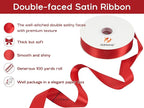 HUIHUANG Red Satin Ribbon 1-1/2 inch x 100 Yards Red Color Double-Faced Satin Ribbon for Christmas Gift Wrapping, Flower Bouquet, DIY Crafts, Bows, Valentine's Day Weddinbg Decor