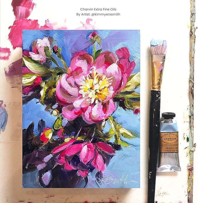 Charvin Extra Fine Oil Paint, Intense Turquoise 20 mL - Triple-Milled, Rich Texture, Poppy Oil-Based, Light-Fast, Handmade, Archival Quality