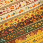 YUBBAEX 10 Rolls Four Seasons Washi Tape Set Yellow Leaves & Flowers Masking Decorative Tapes (Autumn)