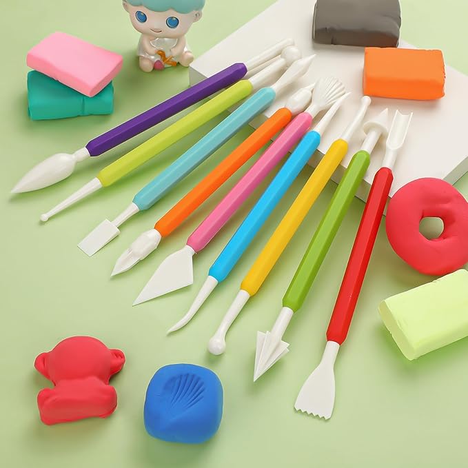18PCS Clay Sculpting Tools, Double Head Air Dry Clay Carving Tools Kits for Kids and Adults, Sculpting Tools for Clay Sculpey, Modeling Clay Ideal, Air Dry Clay and Shaping