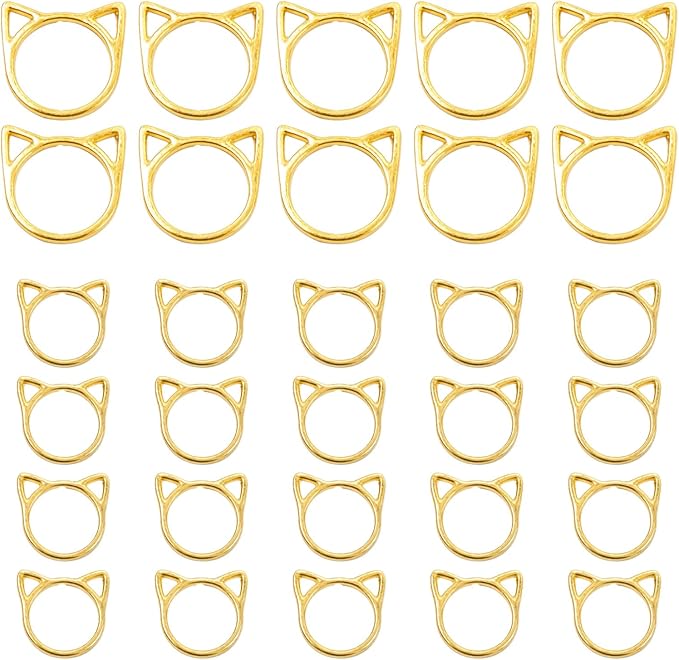 Hilsayum 30PCS Cat Stitch Marker Knitting Stitch Markers Metal Crochet Markers Ring Crocheting Accessories for Weaving, Handmade Crafts
