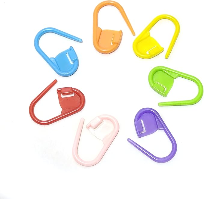 60Pcs Colorful Knitting Markers Crochet Clips Crochet Pins Bulk Stitch Markers Locking Stitch Knitting Place Markers DIY Craft Plastic Safety Pins Weave Stitch Needle Clip Counter（7 Colors (60 Pcs)