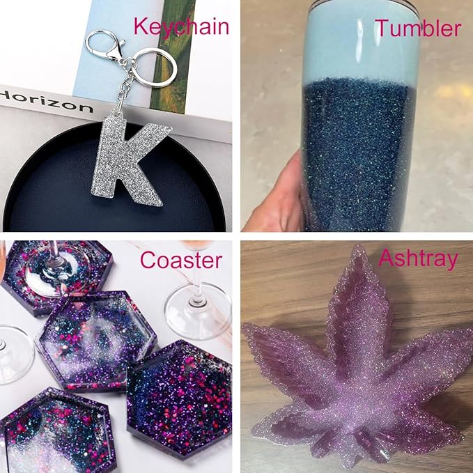 Holographic Fine Glitter for Epoxy Resin DIY Craft,ANGXILIN High Capacity 260g Shaker Bottle Fine Glitter for Nail Art Face Body Make Up,Tumblers Earrings Jewelry Making Fine Glitter (Laser Gold)