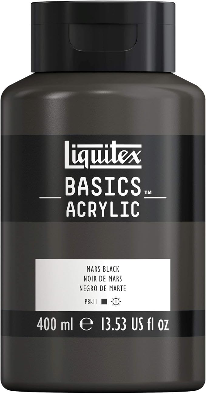 Liquitex BASICS Acrylic Paint, 400ml (13.5-oz) Bottle, Mars Black