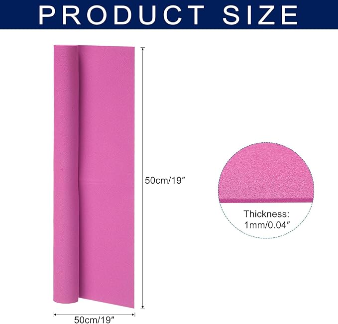 MECCANIXITY Foam Sheets Crafts 19x19 Inch 1mm EVA Craft Foam Paper Foam Sheets for Crafts Projects DIY Cosplay Modeling, Rose Red